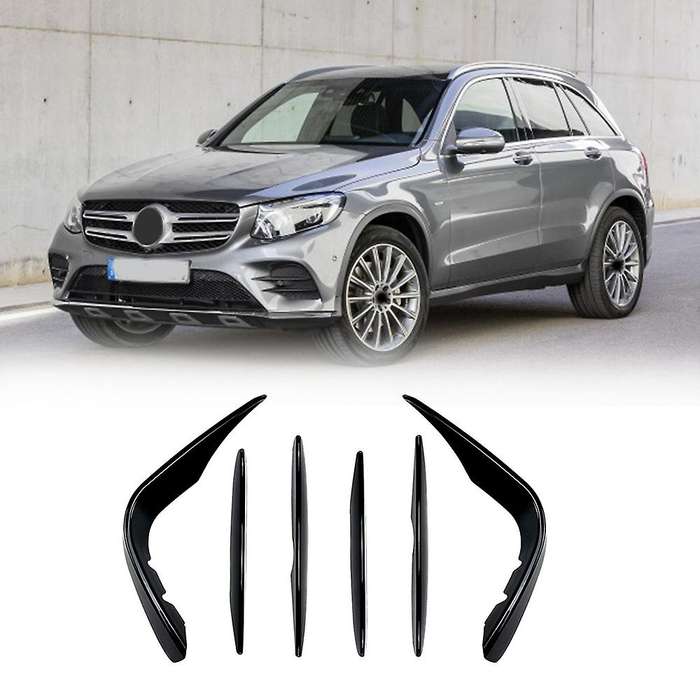 Front Bumper Spoiler Splitter Cover for Mercedes-benz Black