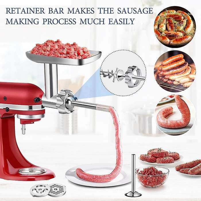Food Grinder Attachment for Kitchenaid Stand Mixers,4 Grinding Plates