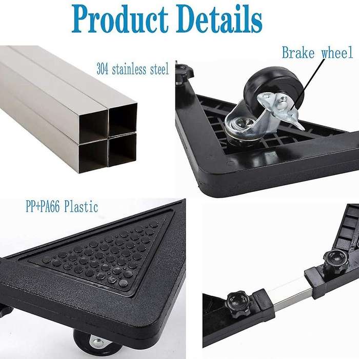 Adjustable Furniture Dolly Washing Machine Stand Refrigerator Base