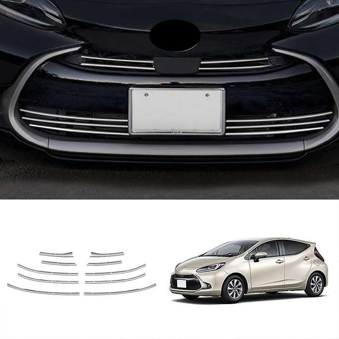 8pcs for Toyota Aqua 2021 2022 Front Bumper Mesh Center Grill Strips