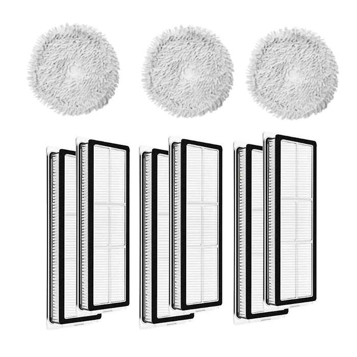9pcs Washable Hepa Filter Mop Cloth Replacement Accessories