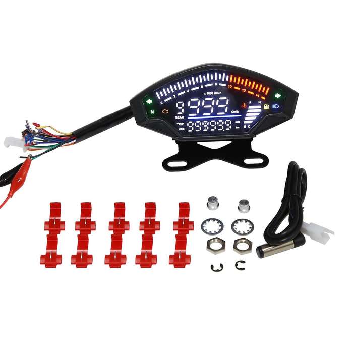 Motorcycle Digital Speedometer Meter Lcd Electric Injection