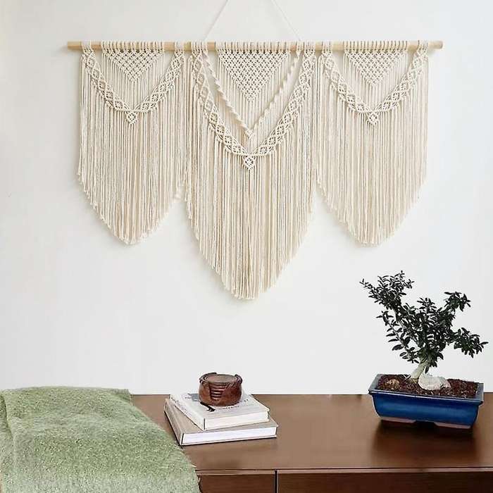 Hand-woven Pendant Macrame Tapestry Wall Hanging Geometry Bohemian