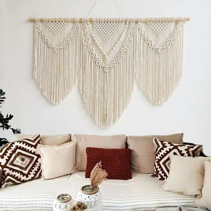 Hand-woven Pendant Macrame Tapestry Wall Hanging Geometry Bohemian