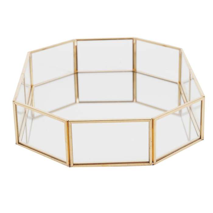 Nordic Style Glass Copper Geometry Storage Box(l)