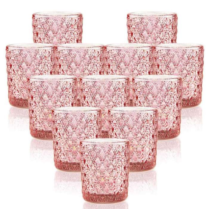 Beautiful Votive Candle Holders, Mercury Glass Tealight Holder,pink