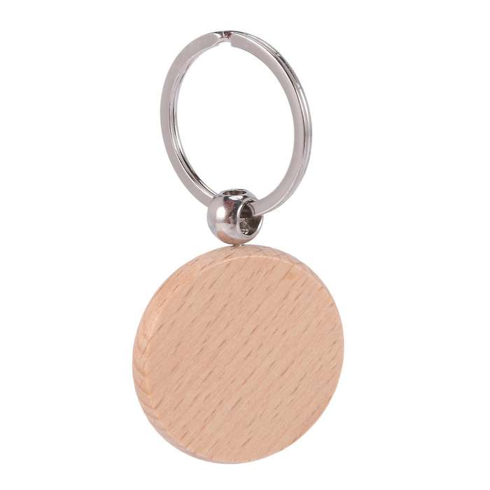 60pcs Blank Round Wooden Key Chain Wood Tags Can Engrave Diy Gifts