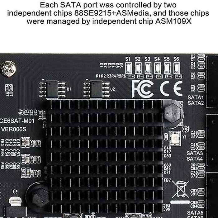 88se9215 Chip 6 Ports Sata 3.0 to Pcie Expansion Card Pci Express
