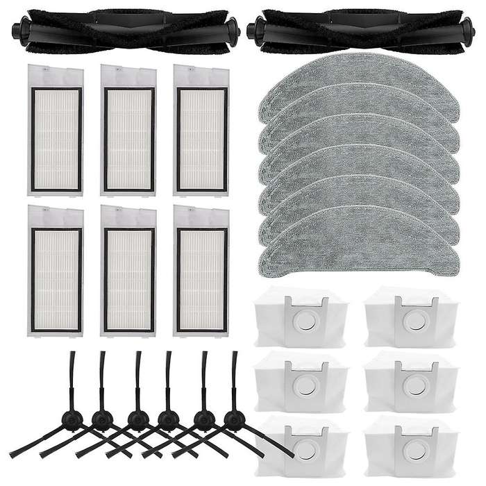 26pcs Replacement for Roidmi Main Side Brush Hepa Filter Mop Dust Bag
