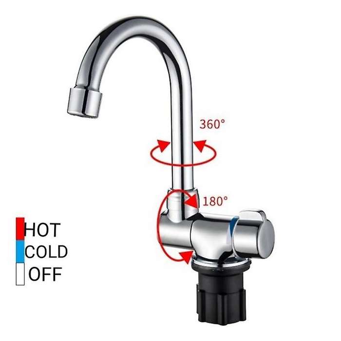 360 Degree Rotation G1/2 Thread Single Handle Copper Faucet for Boat