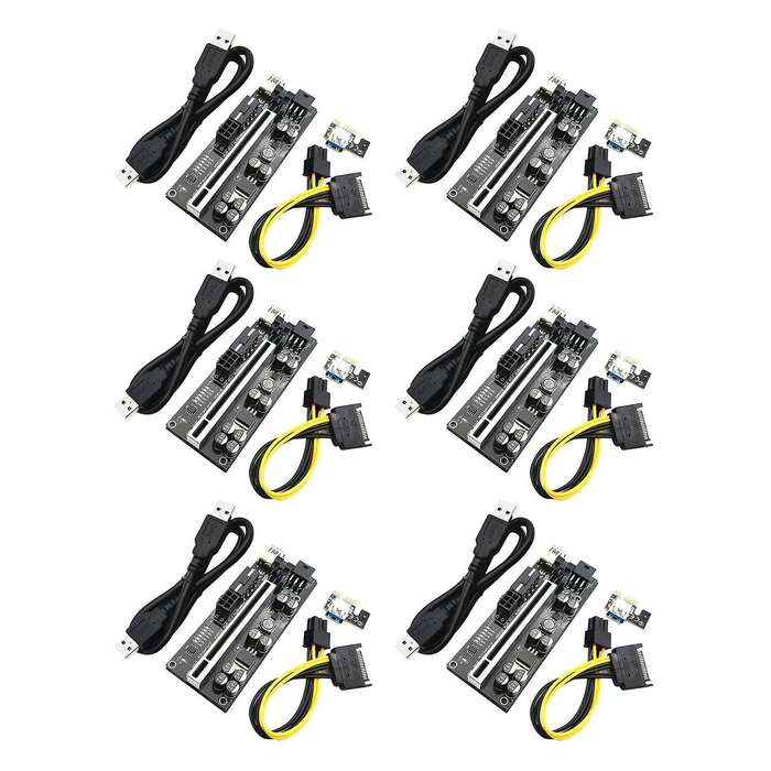 Ver010s Plus Pcie Adapter Card Pcie 1x to 16x Usb 3.0 Data Cable,6pc