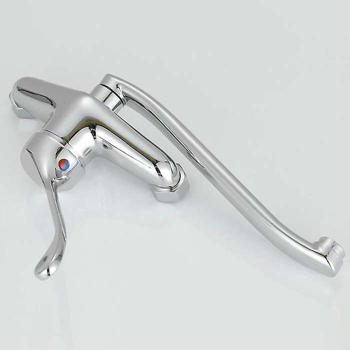 Kitchen Faucet Single Hole Sink Basin Long Spout Sprayer Head Chrome