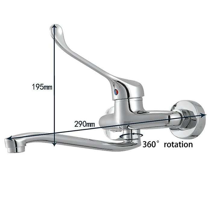 Kitchen Faucet Single Hole Sink Basin Long Spout Sprayer Head Chrome