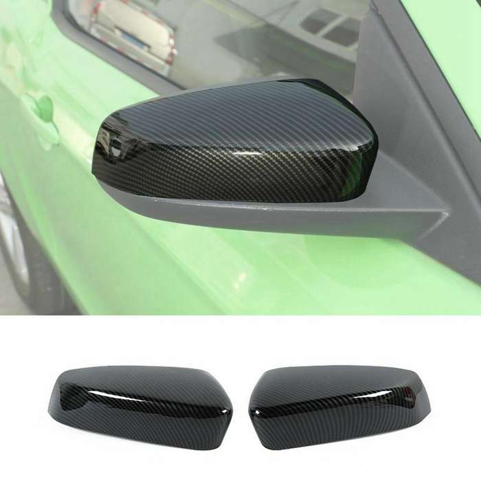 Side Door Mirror Covers Abs for Ford Mustang 2009-2013, Carbon Fiber