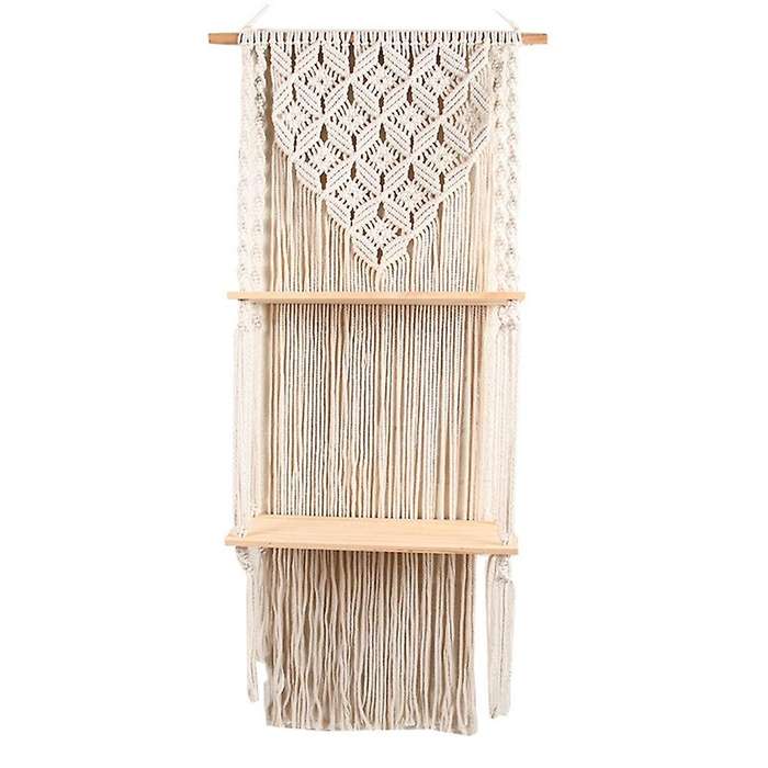 Boho Woven Shelf Tapestry Cotton Rope Wall Floating Shelf Exquisite