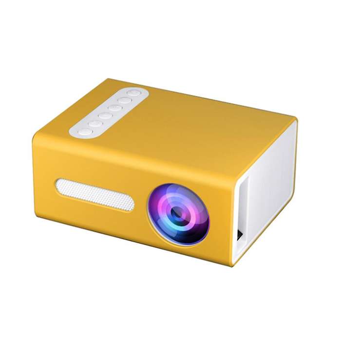 T300 Mini Projector Home Theater Media Audio Player (yellow)eu Plug