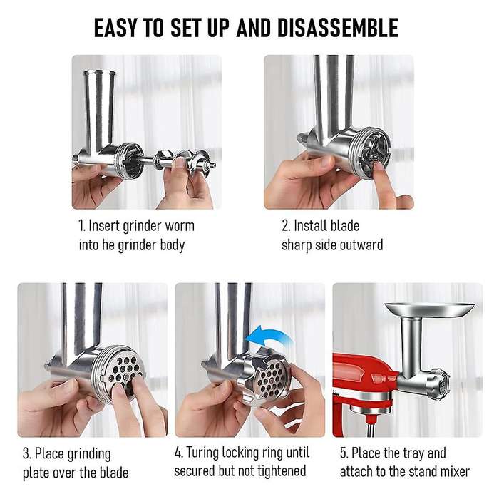 Meat Grinder for Kitchenaid Stand Mixers Sausage Stuffer Accessories