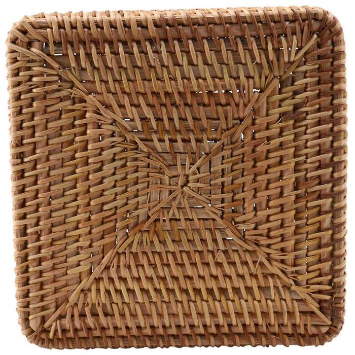 2x Wicker Straw Four Compartment Classification Storage Basket C