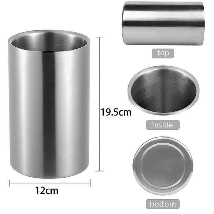 2 Pack Stainless Steel Double Wall Wine Cooler Bucket, with Clamp