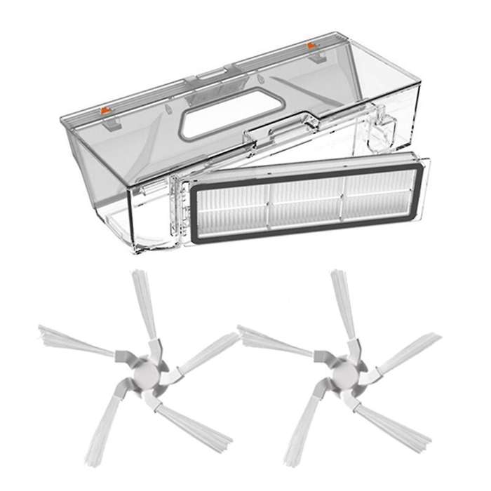 Dust Box and Side Brush for Xiaomi Dreame W10 Robot with Filter