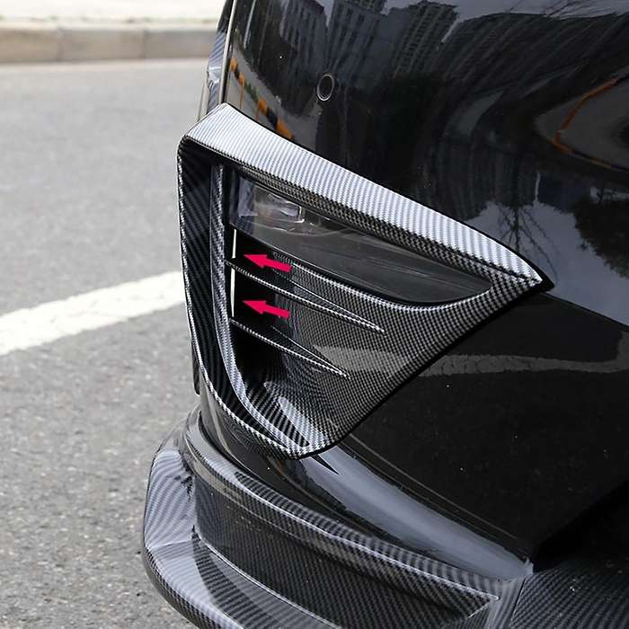 Car Front Fog Lamp Spoiler Wind Knife Protective Carbon Cover