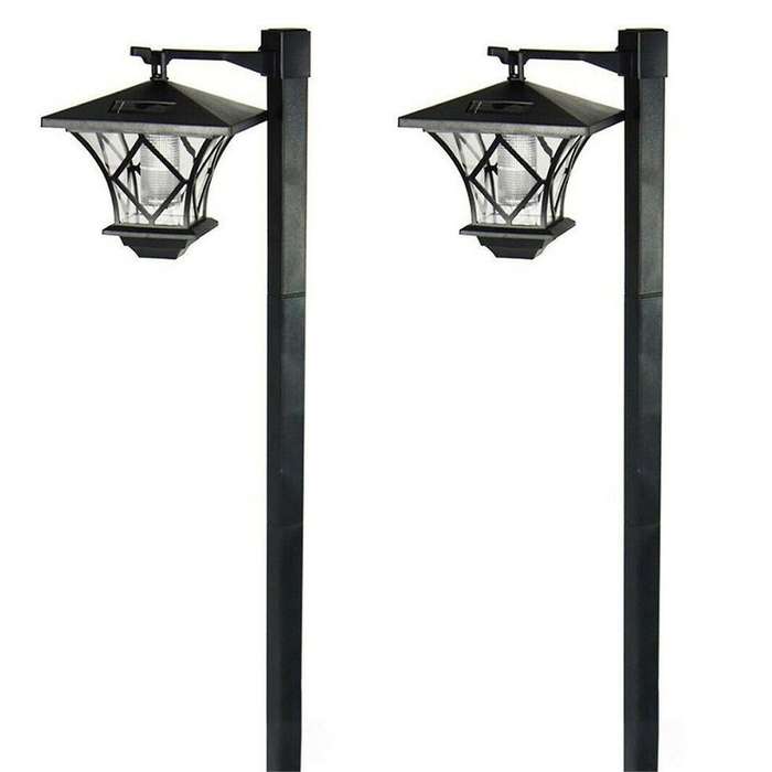 Led Solar Powered Traditional Garden Lamp Post Lamppost Lantern Light