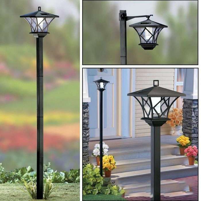 Led Solar Powered Traditional Garden Lamp Post Lamppost Lantern Light