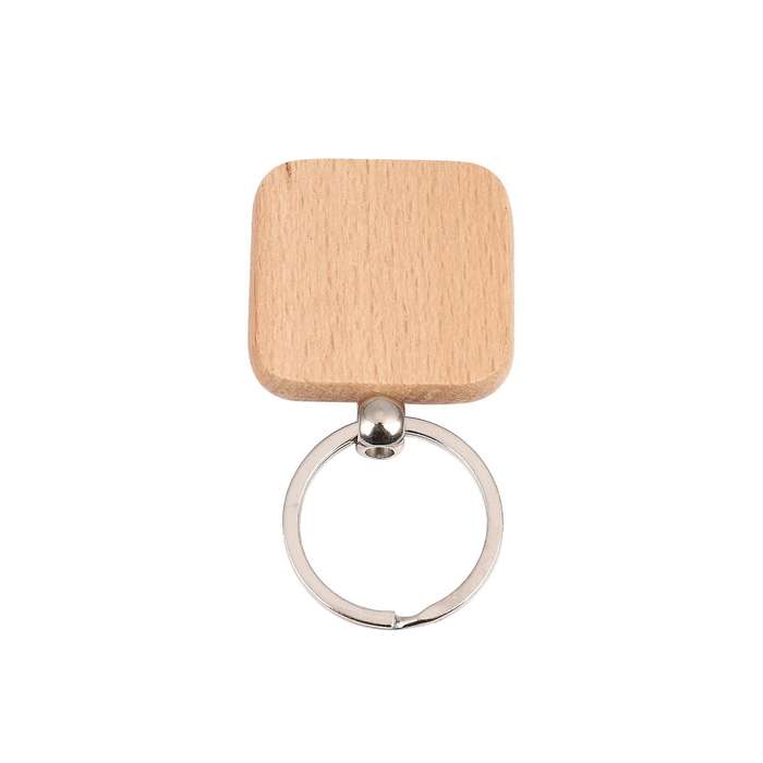120pcs Blank Square Wooden Keychain Diy Key Tag Gift