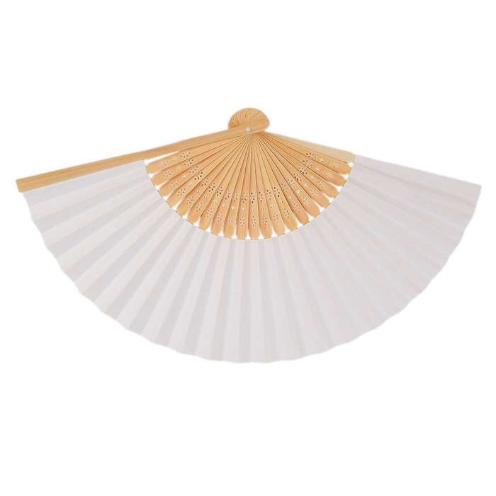 30 Pcs Folding Paper Hand Fan Gift Birthday Party Decoration(white)