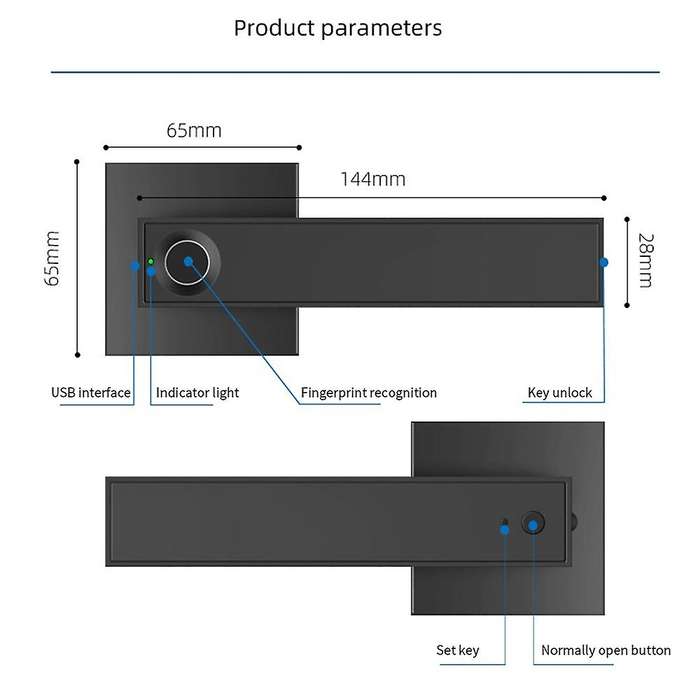 Smart Fingerprint Door Lock,keyless Entry Door Lock,square Keyhole