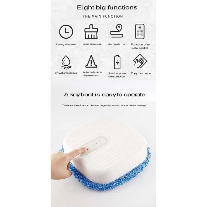 Smart Robot Vacuum Cleaner Multifunctional Floor Mop Cleaner White