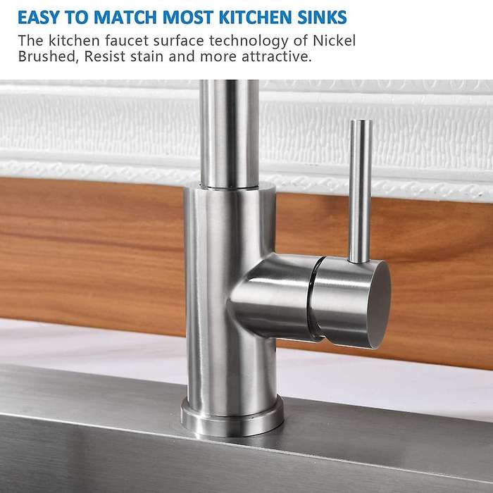 Kitchen Stainless Steel Pull Down Sprayer Faucet with Deck Plate