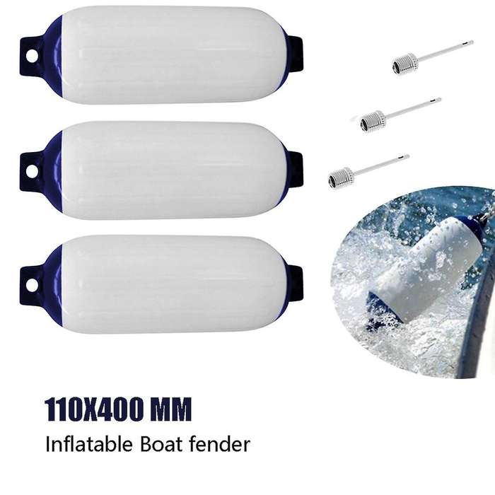 3pcs Inflatable Pvc Anchor Bumper Marine Boat Fender(4.5x16 Inch)