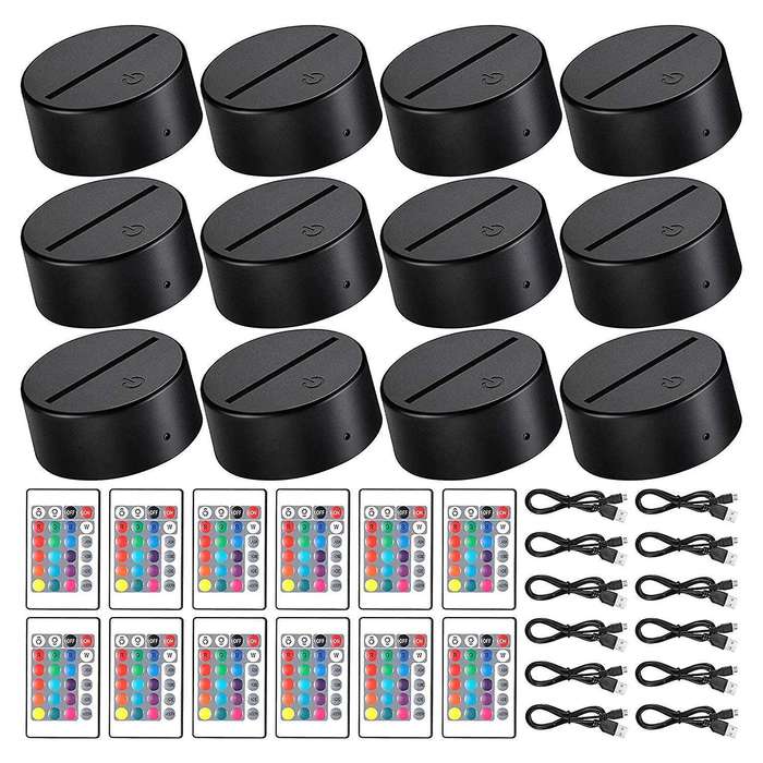 3d Night Led Light Lamp Base 16 Colors Led Light Display Base