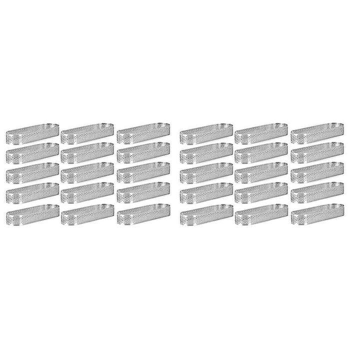 15pcs Oval Tartlet Molds Perforated Tart Molds Stainless Steel