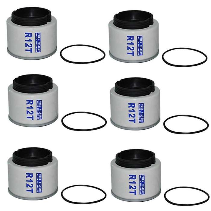 6 Pcs R12t Fuel/ Water Separator Filter Elements for Racor 140r