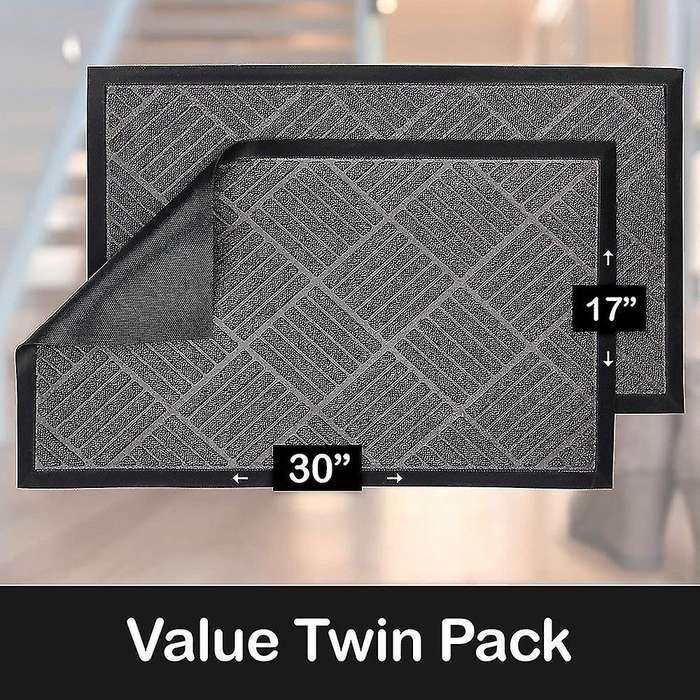2 Pack Welcome Rug Doormat - Floor, Indoor Outdoor Entrance Mats