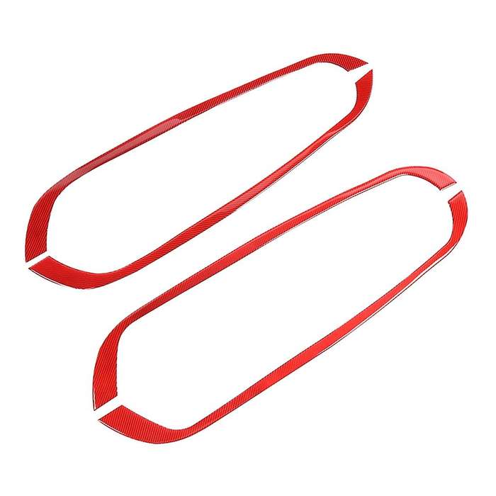 Door Anti-kick Protective Panel for Dodge Ram 1500, Red Carbon Fiber