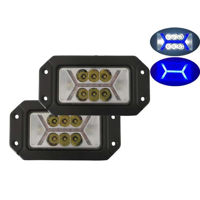40w Led Off-road Rectangular X Fog Light Blue Light for Car Truck