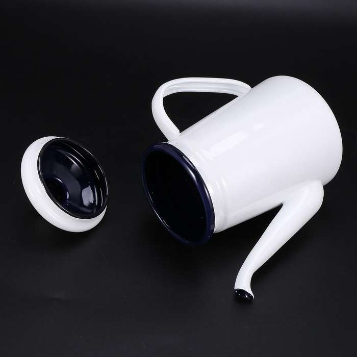1.1l Enamel Coffee Pot for Gas Stove and Induction Cooker White