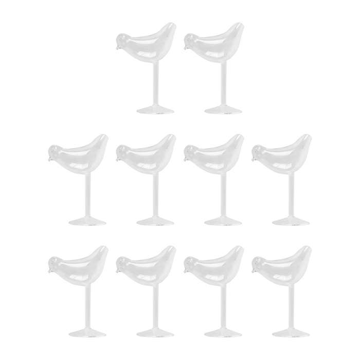 10x 150ml Bird Shape Cocktail Goblet Glass Molecular Smoked Modelling