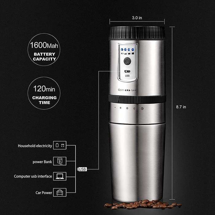 Portable Coffee Maker,electric Coffee Grinder,adjustable Coffee Maker