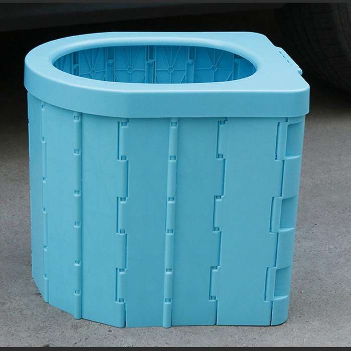 Portable Toilet Folding Commode Porta Potty Car Toilet Blue