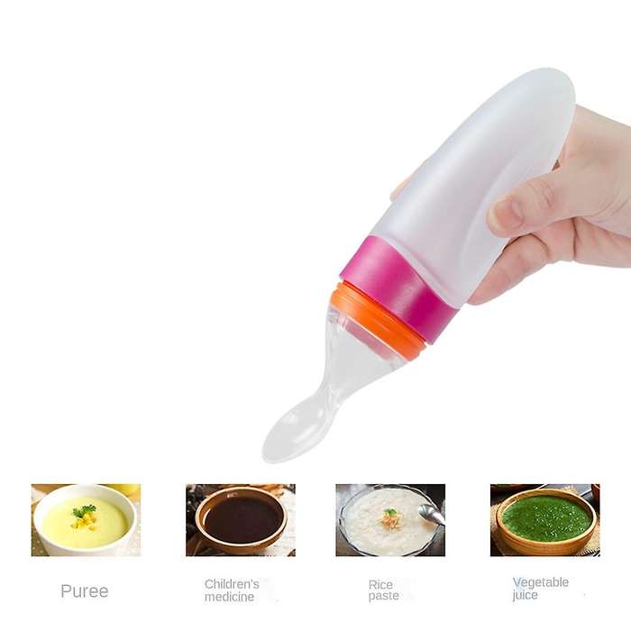 Children's Squeeze Feeding Spoon Baby Tableware Portable B