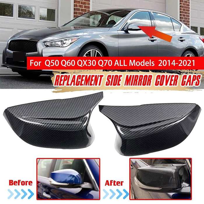 Car Carbon Fiber Rearview Mirror Cover for Infiniti Q50 Q60 2014-2021