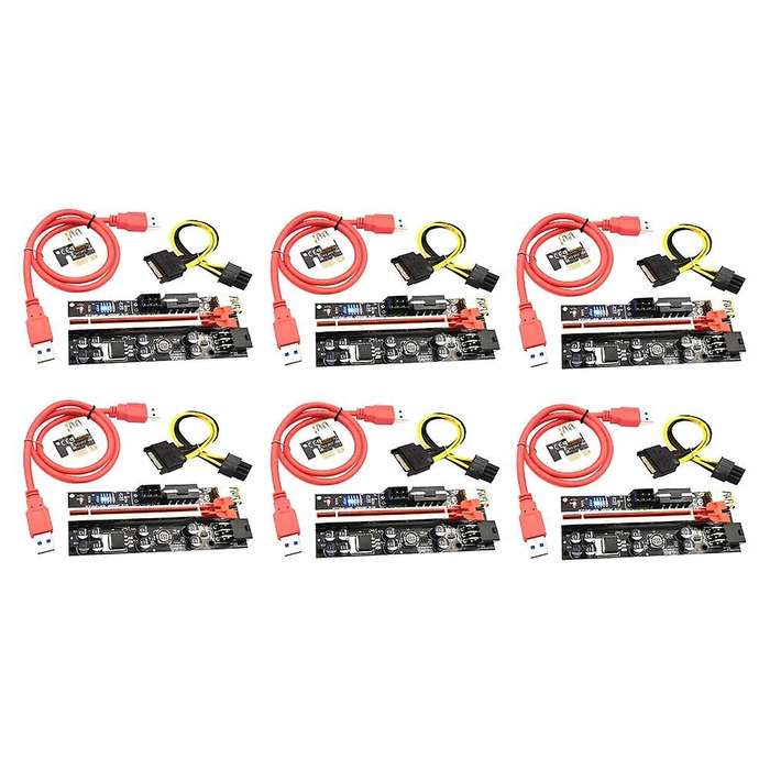 6 Pcs Pcie Riser Ver 009c Plus Pcie 1x to 16x Graphics Card