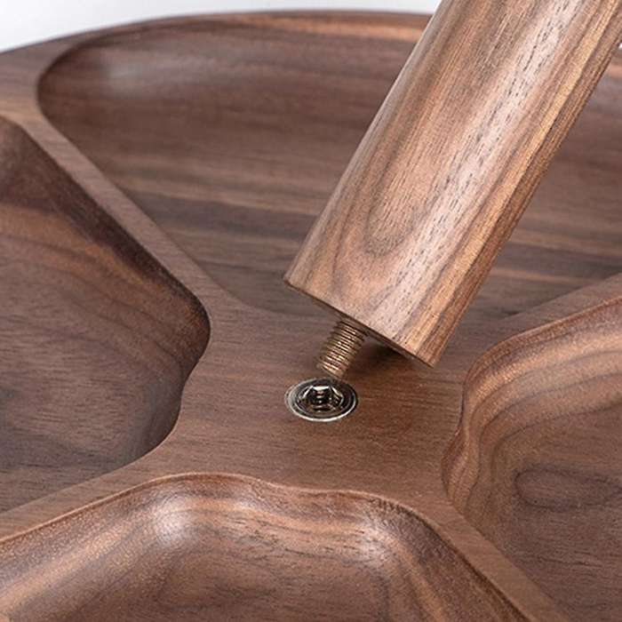Creative Double Layer Wooden Storage Trays Nordic Style Dark Brown
