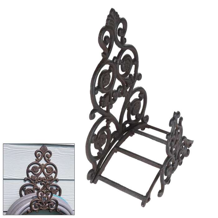 Cast Iron Hose Holder Garden Water Pipe Rack Victorian Vintage Decor