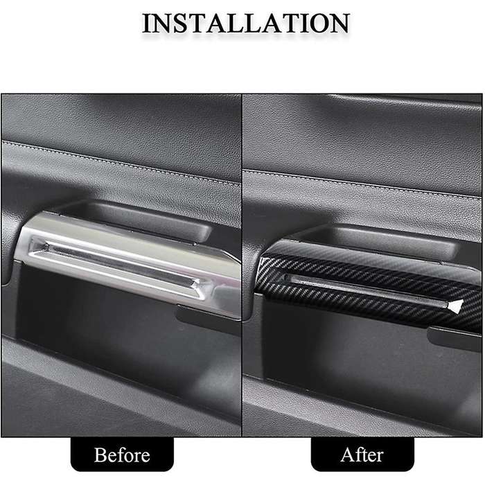 Inner Door Handle Trim Cover Trim for Ford Mustang,abs Carbon Fiber
