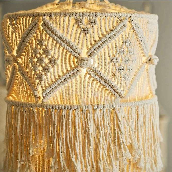Handmade Wall Tapestry Lampshade Macrame Boho Decor Handcraft Tassel